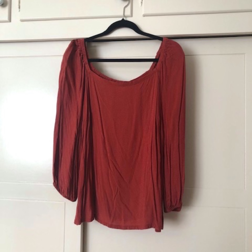 Ava & Viv Blouse with long sleeve square neck 1XL